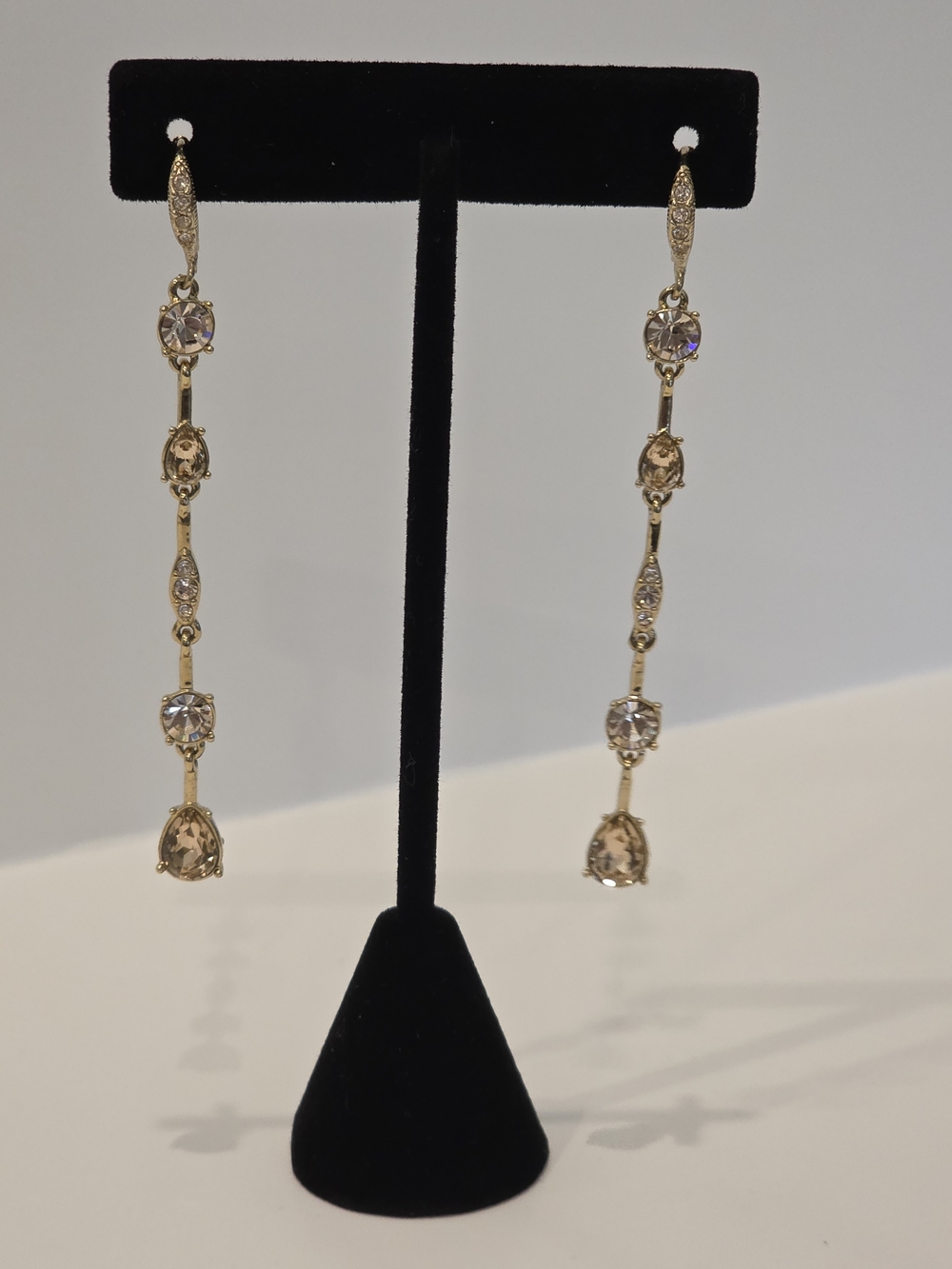 Givenchy Gold-Tone Crystal Drop Earrings - Champagne - Picture 2 of 9